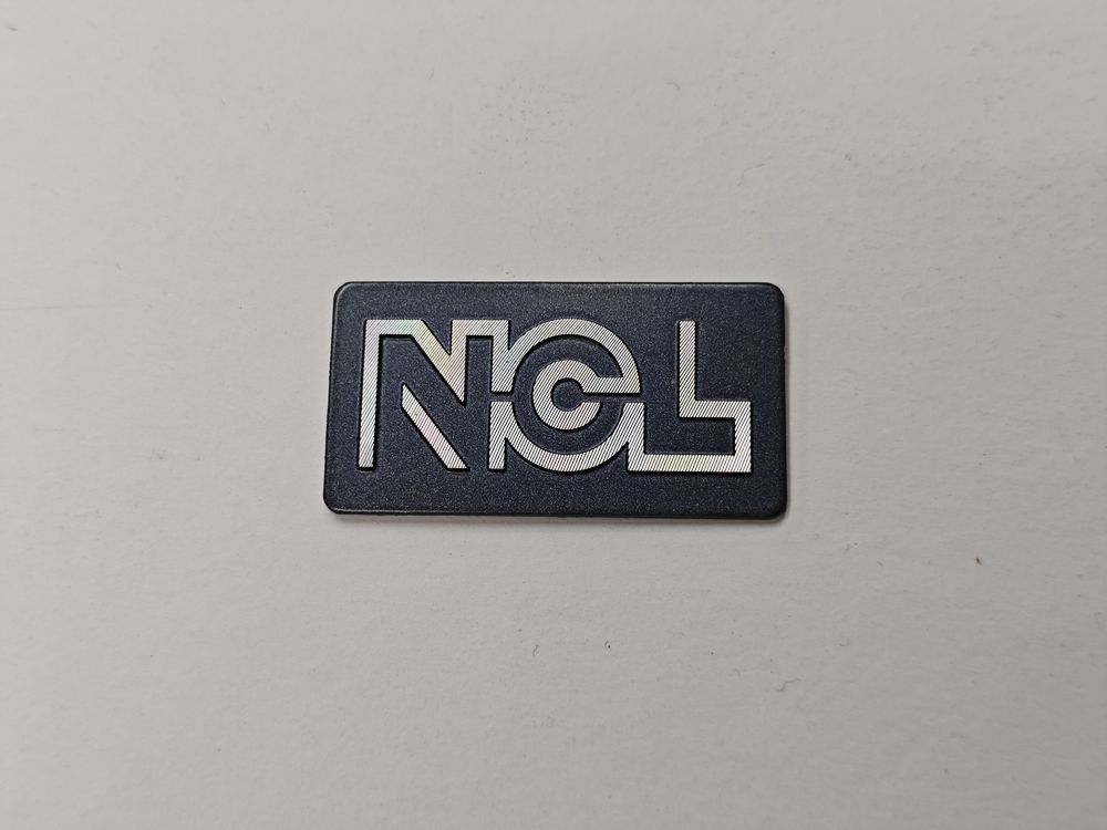 NCL die-cast aluminum nameplate